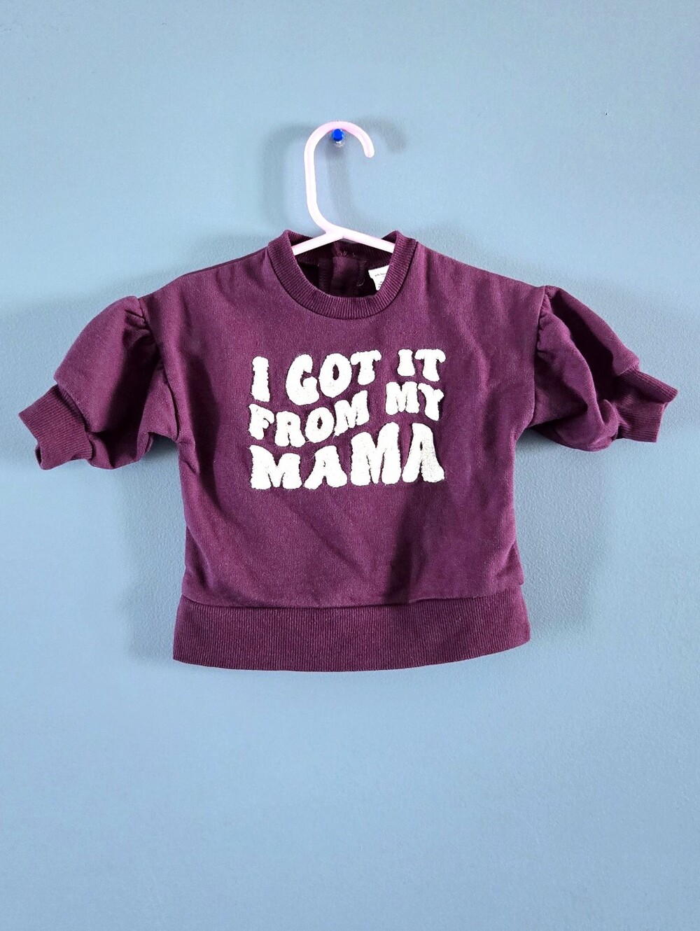 Purple Pullover Sweater "I Got It From My Mama" By PL Baby 3m